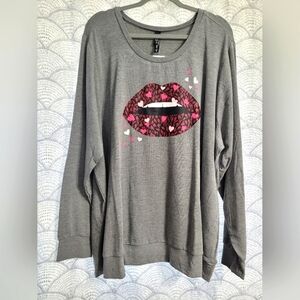 Torrid Heart Lips Sweater Sleepwear Size 4x